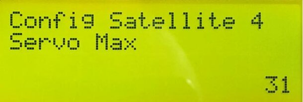 Choix du paramètre "Servo Max"