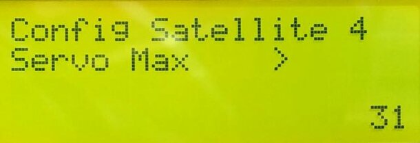 Validation du paramètre "Servo Max"