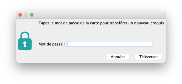 Figure 4 : Fenêtre d'authentification pour autoriser un téléversement via OTA.