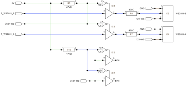 Figure 2 : Circuit d'interface des rubans de LED WS2811.