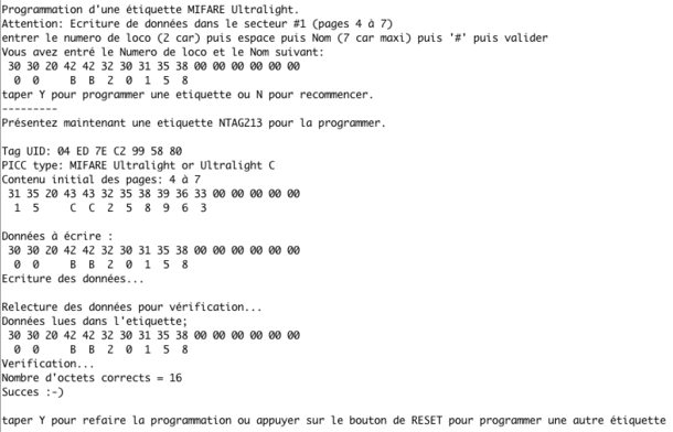 Figure 10 : résultat de la programmation d'une étiquette