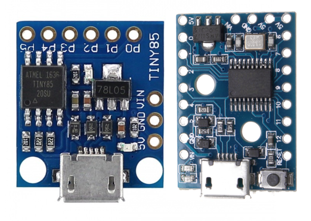 Figure 1 : Les cartes Digispark ATTiny85 et ATTiny167