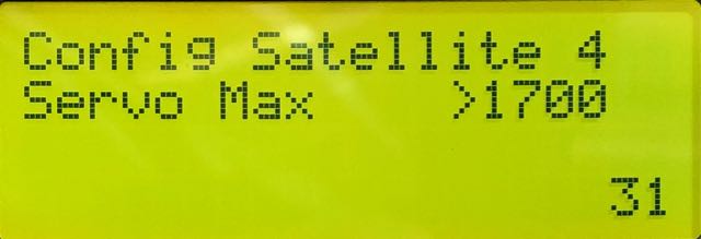 Valeur par défaut du paramètre "Servo Max"
