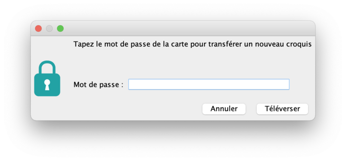 Figure 4 : Fenêtre d'authentification pour autoriser un téléversement via OTA.