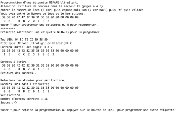 Figure 10 : résultat de la programmation d'une étiquette